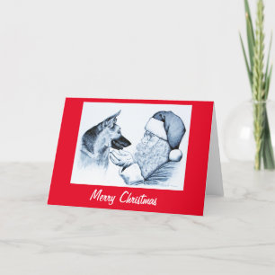 Weihnachtsschäfer und Weihnachtsmann Dankeskarte