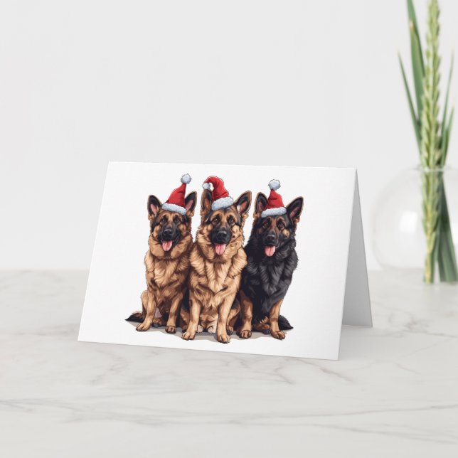Weihnachtsschäfer Weihnachtshunde Feiertagskarte (Vorderseite)