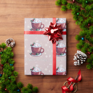 Weihnachtsschale heiße Schokolade Rosafarben Geschenkpapier