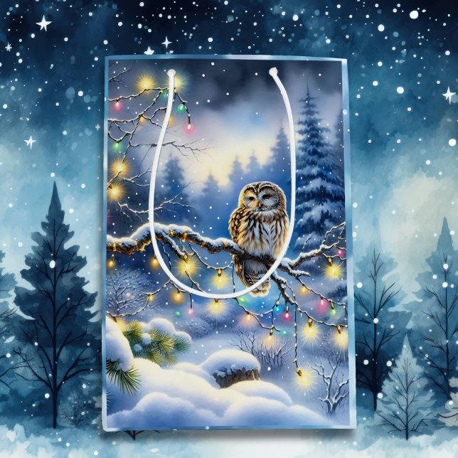 Weihnachtsschale im verzauberten Winterwald Mittlere Geschenktüte (Von Creator hochgeladen)