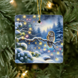 Weihnachtsschale in einem zauberhaften Winterwald Keramikornament