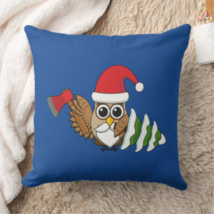 Weihnachtsschale mit Ax und Schneebaum Kissen
