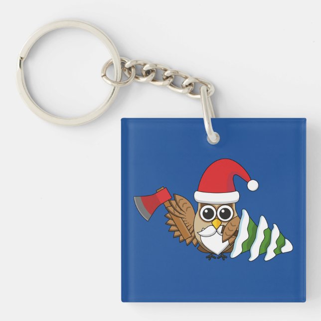 Weihnachtsschale mit Ax und Schneebaum Schlüsselanhänger (Vorderseite)