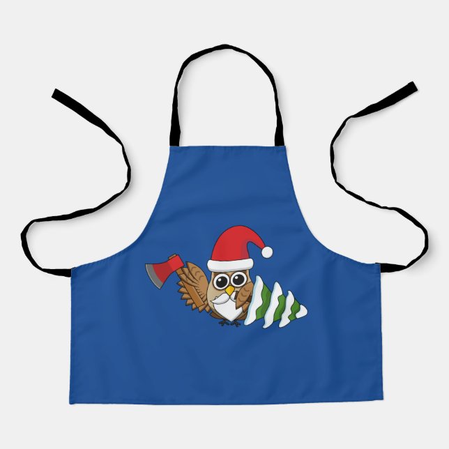 Weihnachtsschale mit Ax und Schneebaum Schürze (Vorderseite)