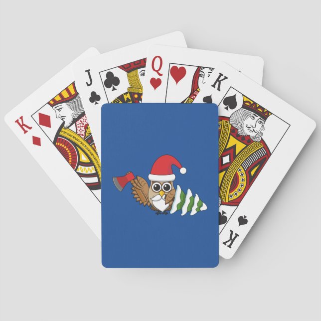 Weihnachtsschale mit Ax und Schneebaum Spielkarten (Rückseite)