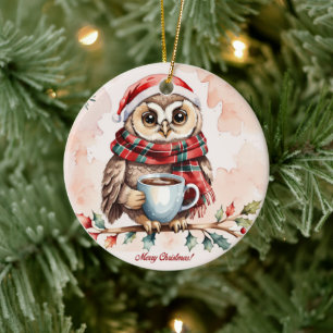 Weihnachtsschale mit Tasse Kaffee Keramik Ornament