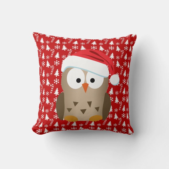 Weihnachtsschale mit Weihnachtsmannmütze Kissen (Vorderseite)