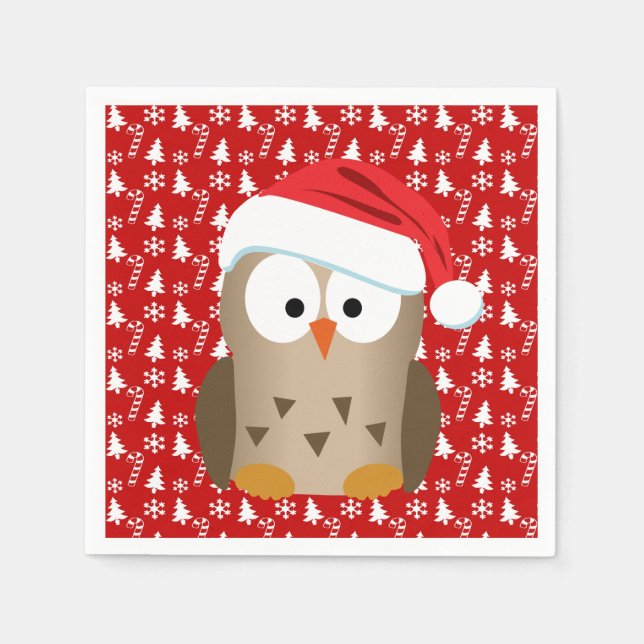 Weihnachtsschale mit Weihnachtsmannmütze Serviette (Vorderseite)