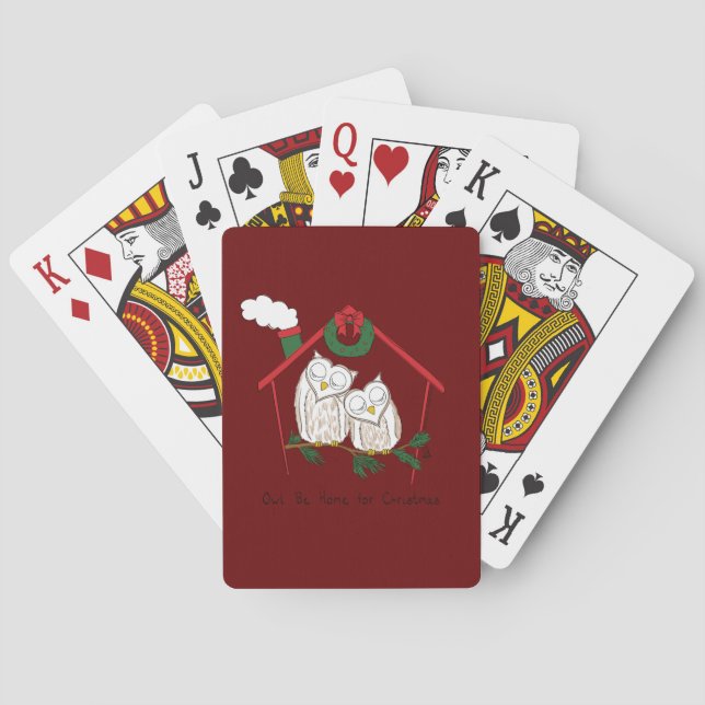 Weihnachtsschale Zuhause Niedlich Spielkarten (Rückseite)