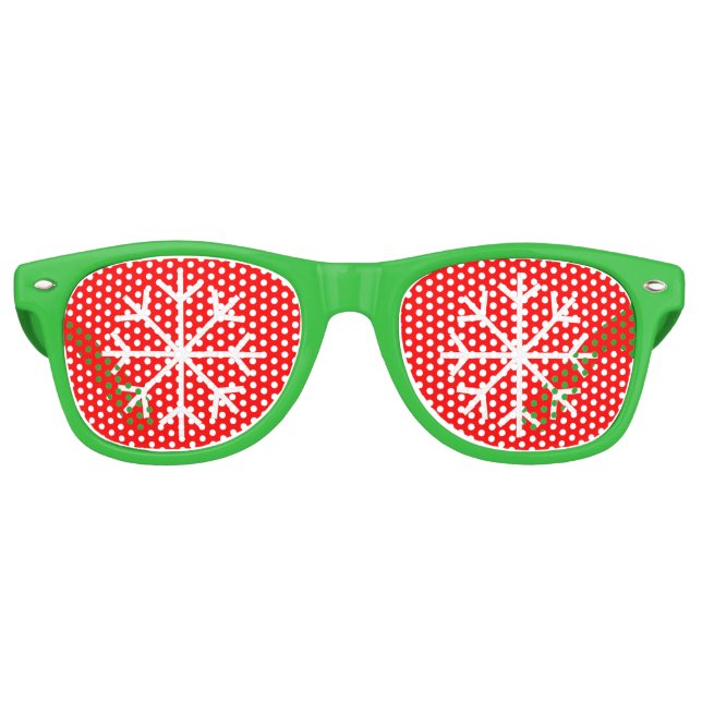 Weihnachtsschattierungen im Schneeflockendesign in Partybrille (Vorderseite)