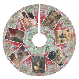 Weihnachtsschatz Familienfoto Collage Polyester Weihnachtsbaumdecke