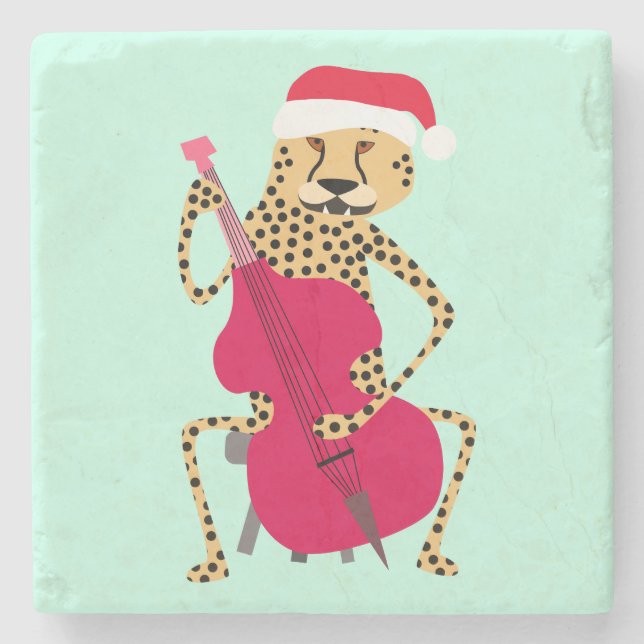 Weihnachtsschenkel Bass Steinuntersetzer (Vorderseite)