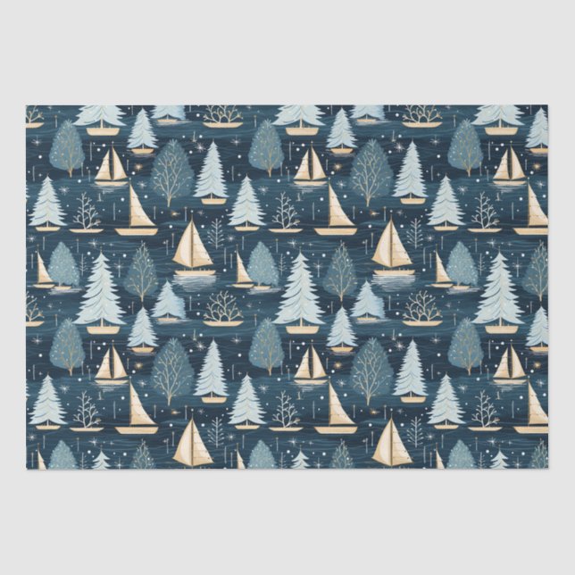 Weihnachtsschiff-Tissue Paper Seidenpapier (Vorderseite)