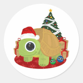 Weihnachtsschild Runder Aufkleber