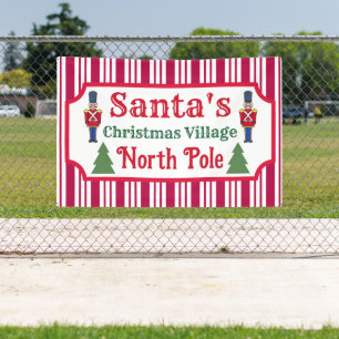 Weihnachtsschildbanner im Retro-Stil von Santa Banner