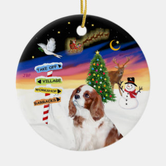 Weihnachtsschilder - Blenheim Cavalier King Charle Keramikornament