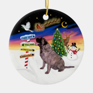 Weihnachtsschilder - Brindle Bull Mastiff Keramikornament