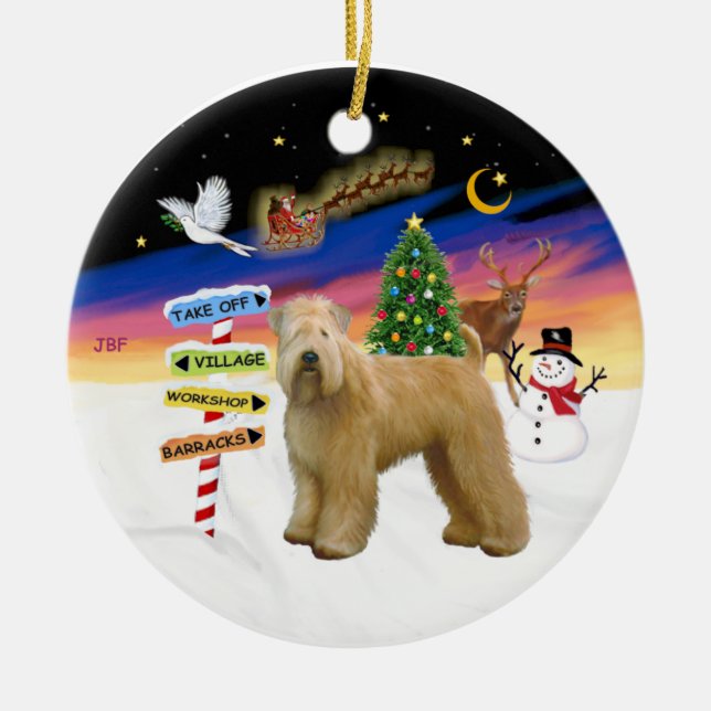 Weihnachtsschilder - Wheaten (Stand) Keramik Ornament (Vorne)