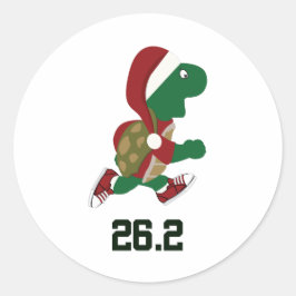 Weihnachtsschildkröte 26,2 runder aufkleber