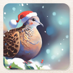 Weihnachtsschildkröte 2 rechteckiger pappuntersetzer