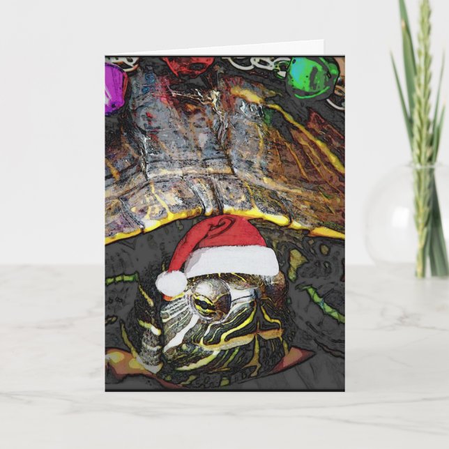 Weihnachtsschildkröte-Gruß-Karte Feiertagskarte (Vorderseite)