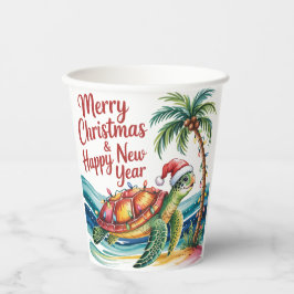 Weihnachtsschildkröte im Paradies Pappbecher