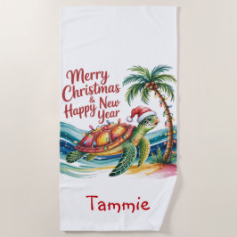 Weihnachtsschildkröte im Paradies Strandtuch