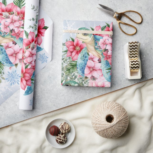 Weihnachtsschildkröten Geschenkpapier (Kunsthandwerk)