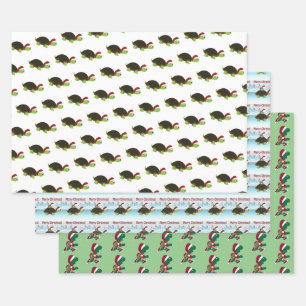 Weihnachtsschildkröten Geschenkpapier Set