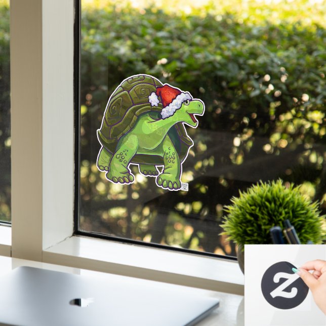 Weihnachtsschildkrötenfenster Fensteraufkleber (Büro)