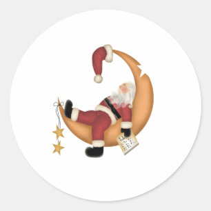 Weihnachtsschlafen auf dem Mond Weihnachten Runder Aufkleber