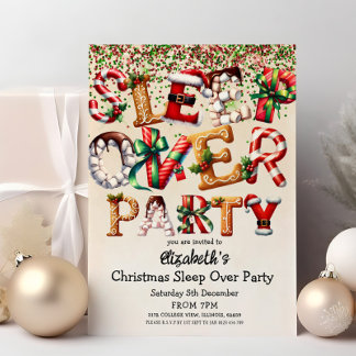 Weihnachtsschlafen über Geburtstagsparty Einladung