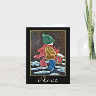 Weihnachtsschlagzeuger-Junge Notecard Feiertagskarte