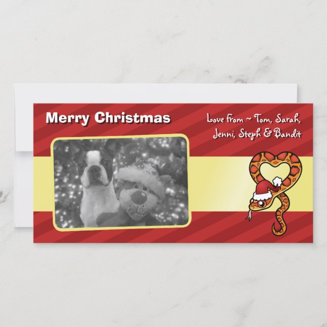 Weihnachtsschlange Feiertagskarte (Vorderseite)