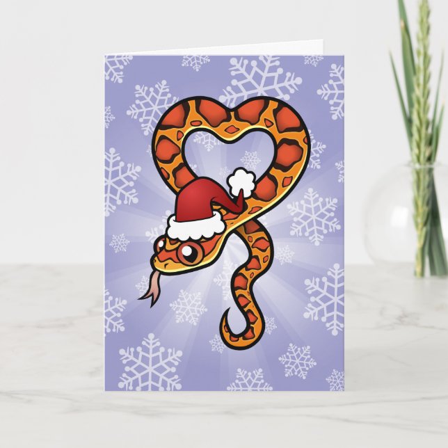 Weihnachtsschlange Feiertagskarte (Vorderseite)