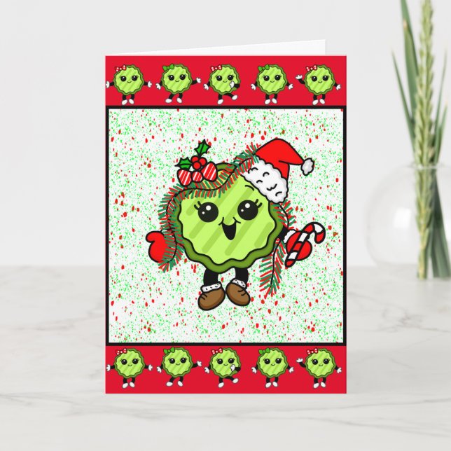 Weihnachtsschlange | Funny Holiday Pickle Karte (Vorderseite)