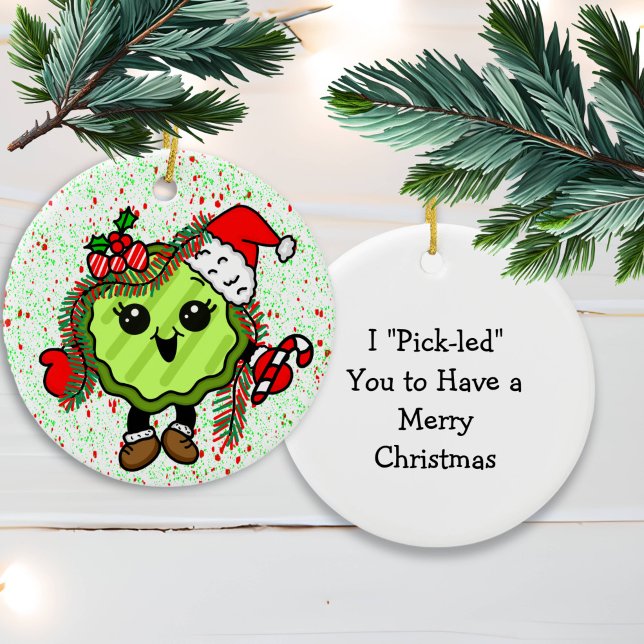Weihnachtsschlange | Funny Holiday Pickle Keramik Ornament (Von Creator hochgeladen)
