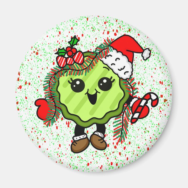 Weihnachtsschlange | Funny Holiday Pickles Magnet (Vorne)