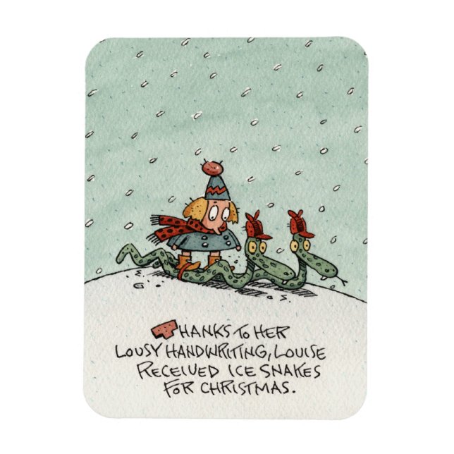 Weihnachtsschlange Weihnachtskarte Magnet (Vertikal)