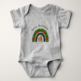 Weihnachtsschleife mit einem Geschenk Baby Strampler