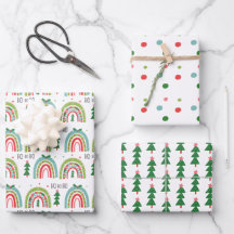 Weihnachtsschleifen Set Bäume, Punkte