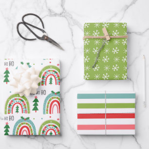 Weihnachtsschleifpapier Geschenkpapier Set