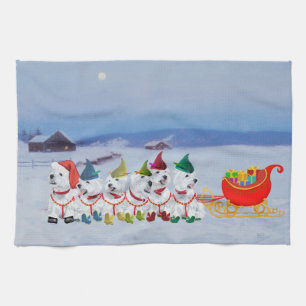 Weihnachtsschlitten Geschirrtuch