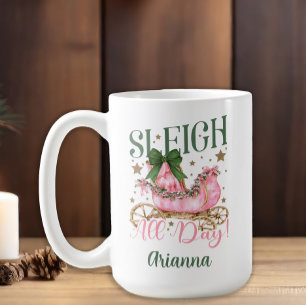 Weihnachtsschlitten im Mädchen-Look Rosa den ganze Kaffeetasse