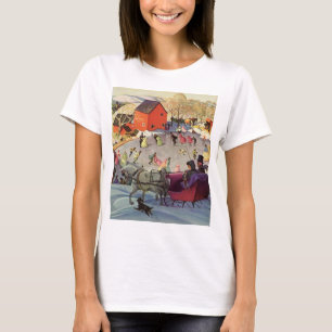 Weihnachtsschlitten mit Liebe und Romantik T-Shirt