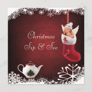 WeihnachtsSchlückchen u. sehen Baby-u. Einladung