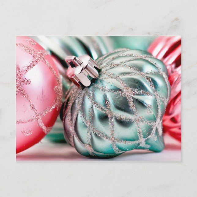 Weihnachtsschmuck Alt modische Klassik Feiertagspostkarte (Vorderseite)