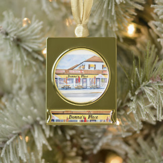 Weihnachtsschmuck am Donna-Platz Banner-Ornament Gold