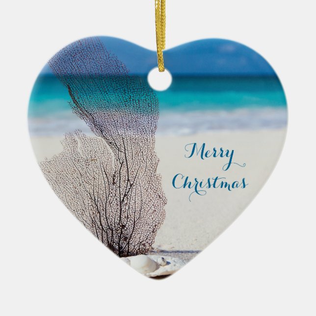 Weihnachtsschmuck am Strand Herz Coral (Vorne)