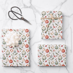 Weihnachtsschmuck Antik Vintag Boho Geschenkpapier Set